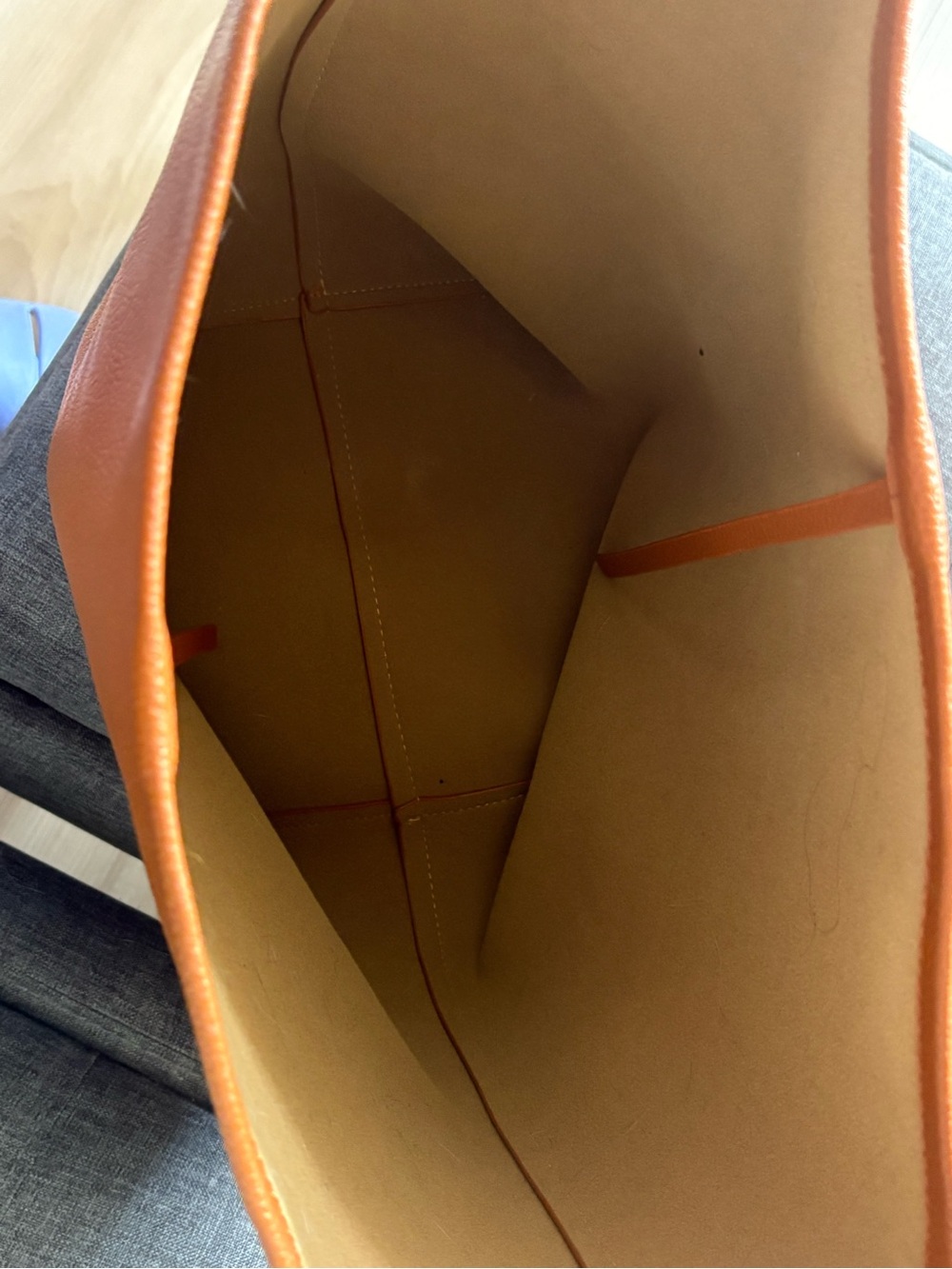 The Row Caramel Leather Tote with Subtle Strap - Picture 2 of 5